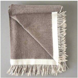 ARTZNL 100% Baby Alpaca ECO Throw Undyed Blanket Large Brown All Season Luxury